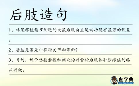后肢造句