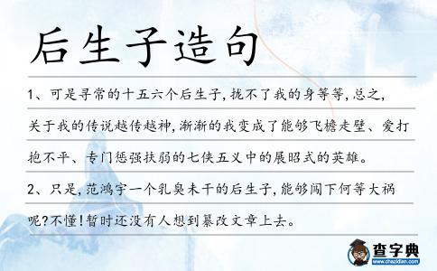 后生子造句