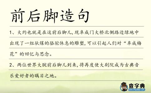 前后腳造句