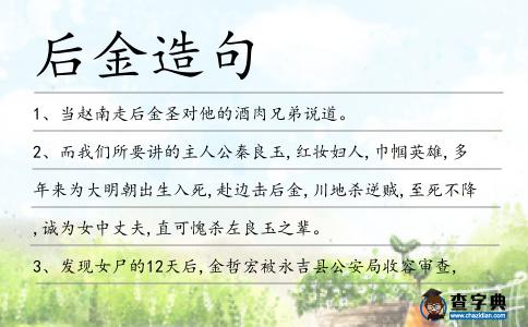 后金造句
