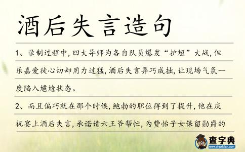 酒后失言造句