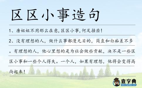區區小事造句