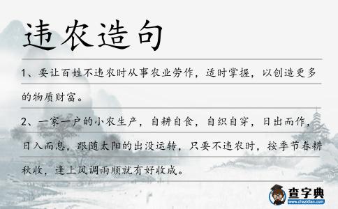 違農造句