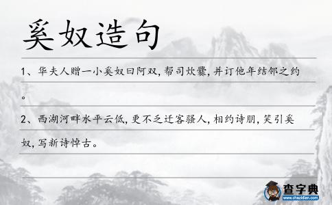 奚奴造句