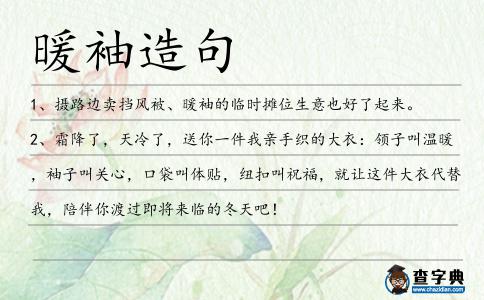暖袖造句