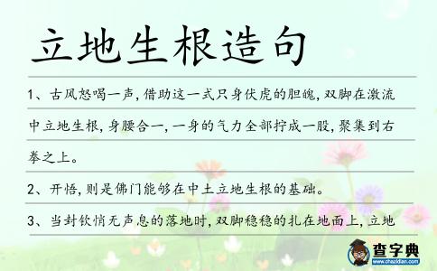 立地生根造句