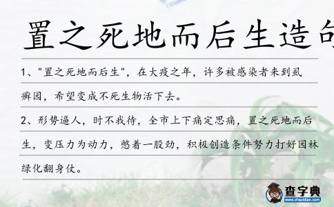置之死地而后生造句