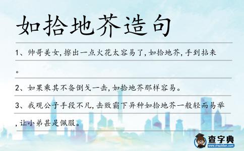 如拾地芥造句