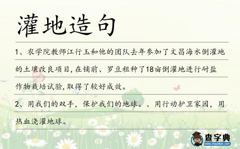灌地造句
