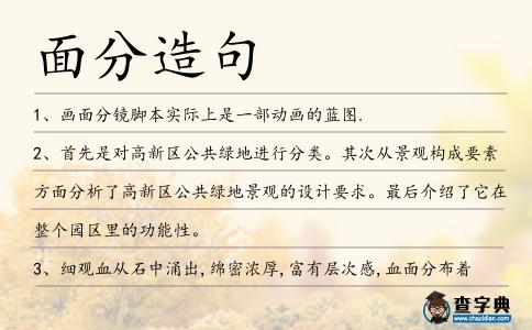 面分造句