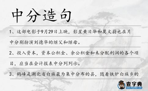 中分造句