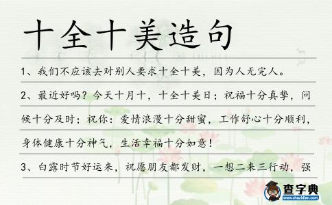 十全十美造句