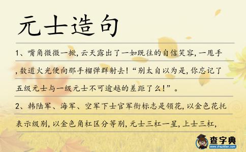 元士造句