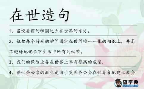 在世造句
