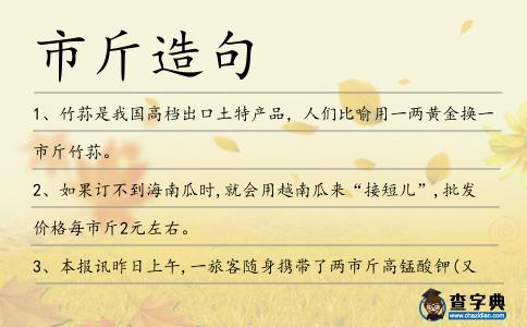 市斤造句