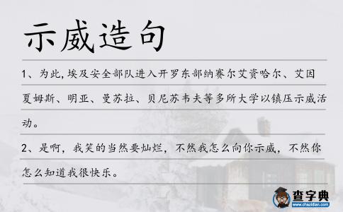 示威造句