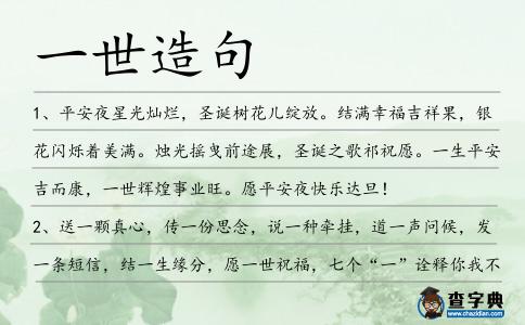 一世造句