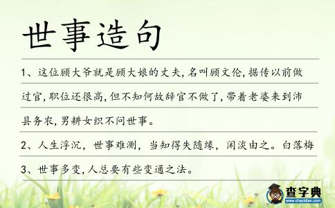 世事造句