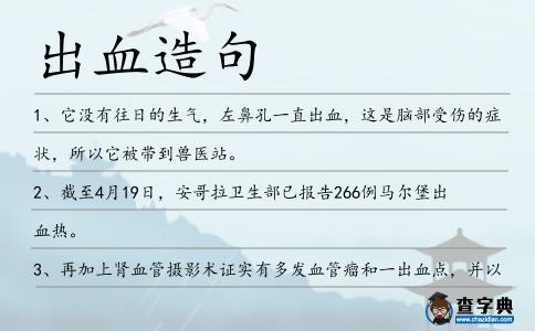 出血造句