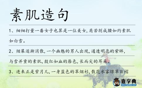 素肌造句