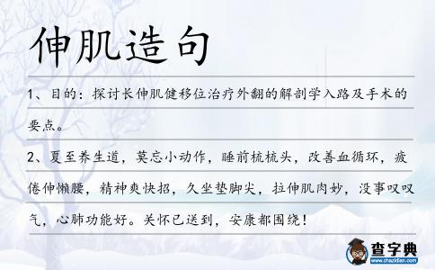 伸肌造句