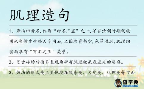 肌理造句