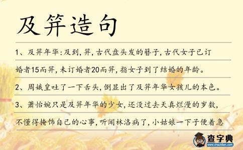 及笄造句