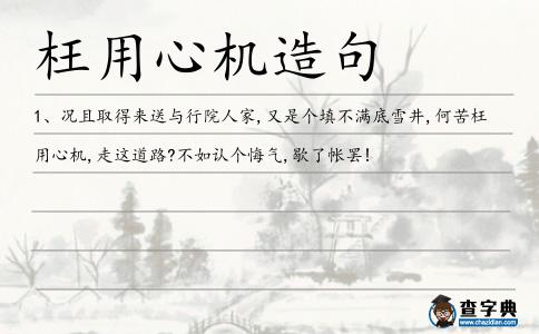 枉用心機造句