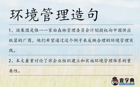 環境管理造句