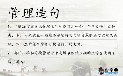 管理造句