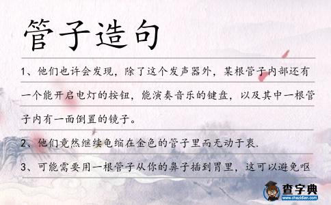管子造句
