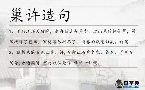 巢許造句