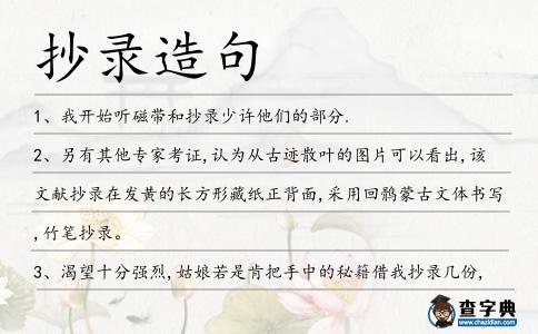 抄錄造句