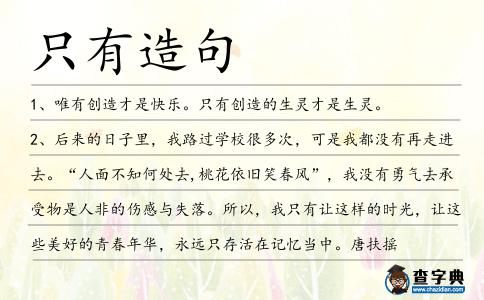 只有造句