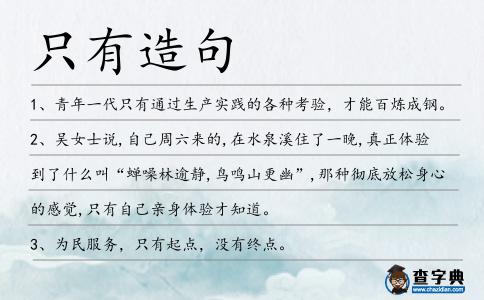 只有造句