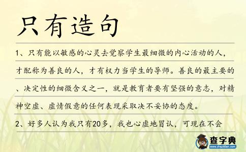 只有造句