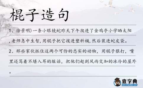 棍子造句