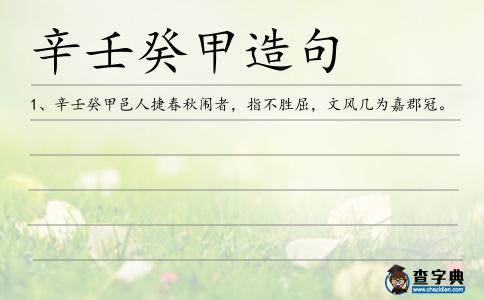 辛壬癸甲造句