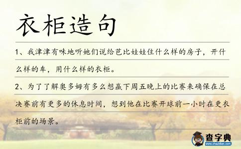衣柜造句