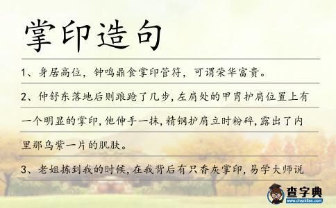 掌印造句