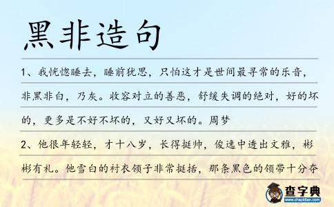 黑非造句