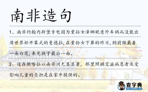 南非造句