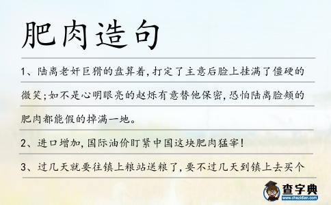 肥肉造句