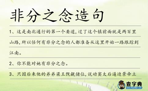 非分之念造句