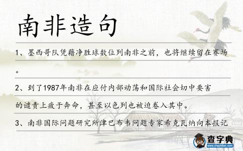 南非造句