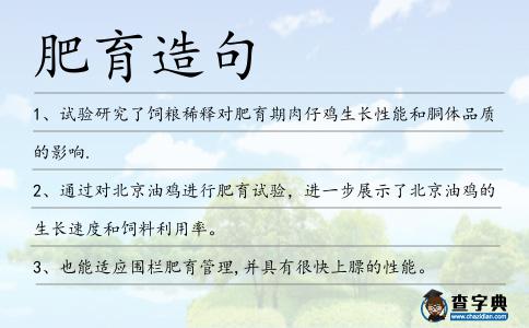 肥育造句