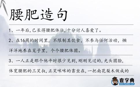 腰肥造句