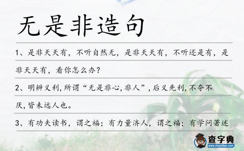 無是非造句