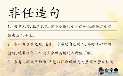 非任造句