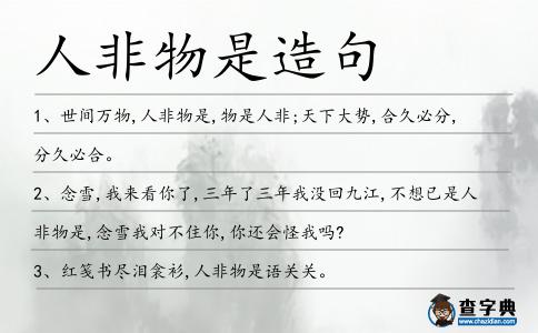 人非物是造句